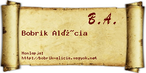 Bobrik Alícia névjegykártya